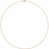14K Rose 1 mm Wheat 18" Chain